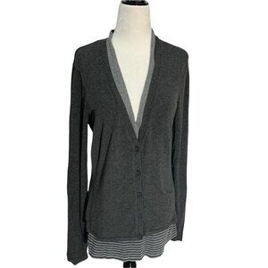 𝅺point Zero Grey V Neck Long Cardigan Size M